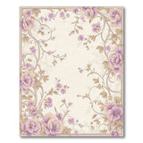 Purple Purple Peony Floral Area Rug