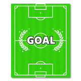 Green GOAL Soccer Field Area Rug