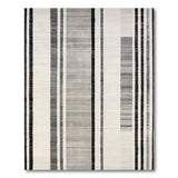 Black and White Modern Vertical Black White Stripe Area Rug