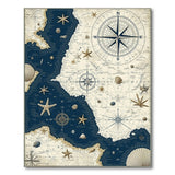 ODIKA Washable Vintage Nautical Map Rug - Low Pile Non-Slip Coastal Area Rug