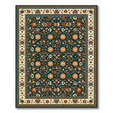 Traditional Persian Teal Persian Floral Area Rug