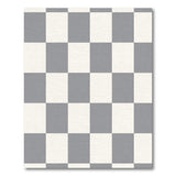Textured Grey Checkered Area Rug
