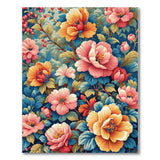 Vibrant Peony Garden Multi-Color Area Rug