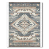 Grey Southwestern Diamond Geometric Area Rug