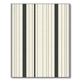 Black and Cream Striped Geometric Area Rug