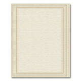 Elegant Cream Linen Area Rug with Tan Border