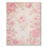 Blush Pink Peony Floral Vintage Pink Area Rug