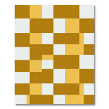 Tan Brown Geometric Block Area Rug