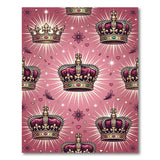 Golden Crowns Pink Kids Cartoon Rug