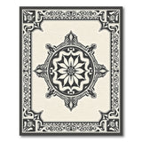Ornate Black Mandala Cream Area Rug