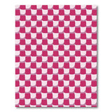 Pink 3D Geometric Checkerboard Area Rug