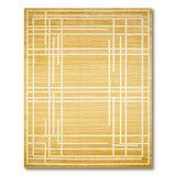 Yellow Geometric Grid Area Rug