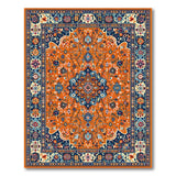Multi-color and Patterns Vibrant Orange Medallion Persian Area Rug