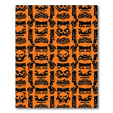 Bold Orange Skull Mask Area Rug