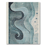 Teal Abstract Wave Swirl Area Rug