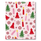 Festive Pink Christmas Gnomes Trees Snowflakes Rug