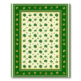 Floral Vintage Shamrock Clover Green Area Rug