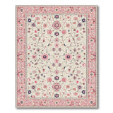 Pink Cream Pink Floral Persian Area Rug