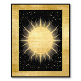 Golden Sunburst on Starry Black Area Rug