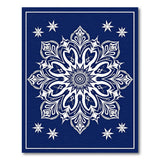 Navy Mandala Area Rug with Star Motifs