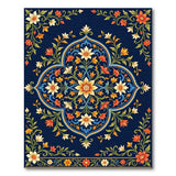 Traditional Persian Multi-color and Patterns Navy Blue Traditional Persian Floral Area Rug