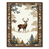 Majestic Buck Woodland Tribal Border Rug