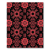 Bold Red Snowflake Geometric Area Rug