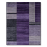 Purple Grey Block Geometric Area Rug