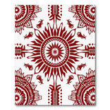 Bold Red Heritage Tribal Sunburst Rug