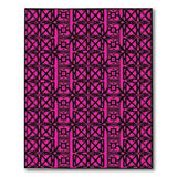 Bold Pink Black Geometric Lattice Area Rug