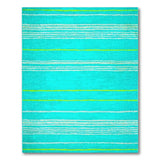 Teal Lime Striped Coastal Area Rug