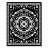 Ornate Black White Mandala Persian Traditional Persian Rug