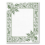 Elegant Green Floral Vine Border Area Rug
