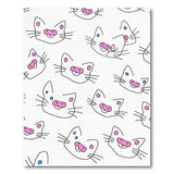 Whimsical Cartoon Cat Faces Pattern Rug