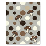 Whimsical Mushroom Polka Dot Grey Area Rug