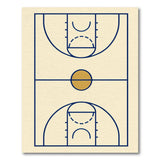 Navy Basketball Court Blueprint Area Rug