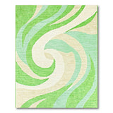 Swirling Green Geometric Modern Area Rug