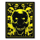 Dripping Yellow Skulls Black Area Rug