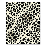 Leopard Print Area Rug Black on Cream