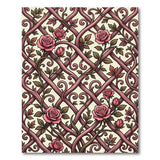 Vintage Pink Rose Trellis Area Rug