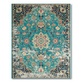 Teal Distressed Persian Area Rug