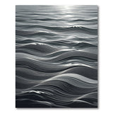 Moonlit Waves Grey Abstract Area Rug