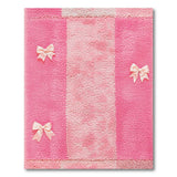 Fluffy Pink Patchwork Shag Rug with Satin Bows