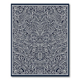 Intricate Black White Tribal Mask Area Rug