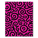 Bold Pink Black Swirl Abstract Area Rug