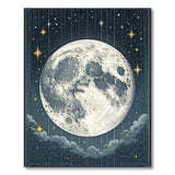 Celestial Full Moon Starry Night Rug