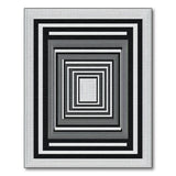 Black White Infinite Frames Geometric Area Rug