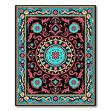 Teal Pink Medallion Persian Area Rug