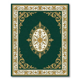 Emerald Green Gold Ornate Medallion Area Rug
