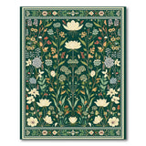 Floral Vintage Emerald Green Floral Vintage Area Rug